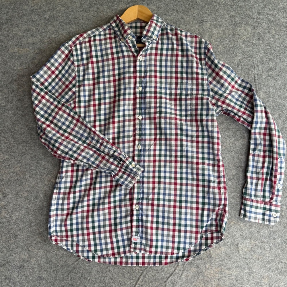 Vineyard Vines Mens Classic Fit Murray Shirt Multi Color Plaid Cotton 1W3176 M